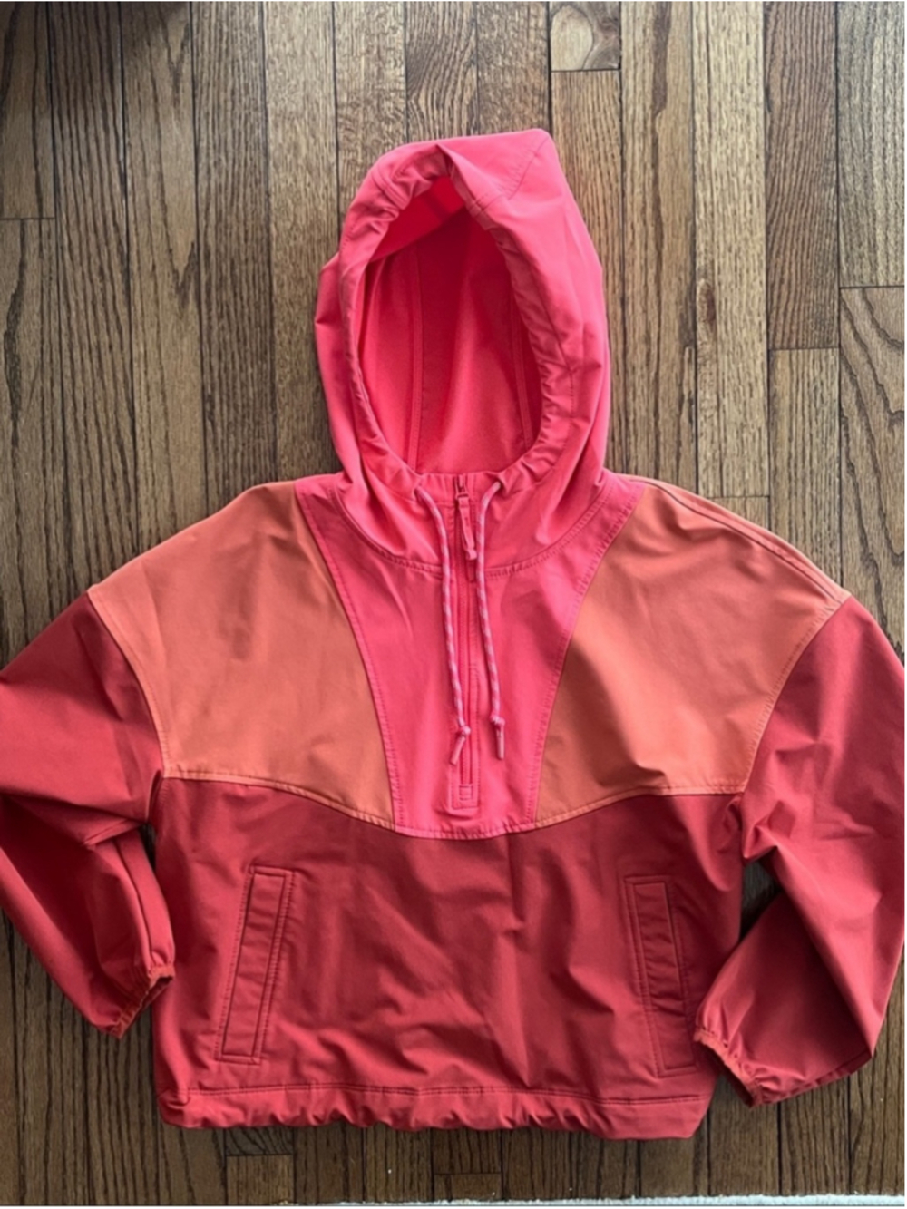 Retro Quarterzip Colorblock Hoodie Windbreaker Activewear Summer Colorful Small